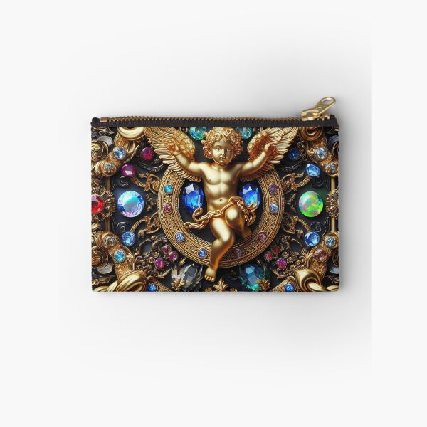 Item preview, Gold Cherub Chains Gemstones Baroque Rococo 3d Jewelry Bejeweled Repoussé designed and sold by Anticulture.