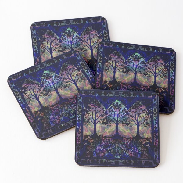 Item preview, Psychedelic trees with galaxy sky designed and sold by AuroraXGreen.