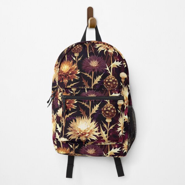 Item preview, Wild Flowers Dark Maroon Gold Pattern designed and sold by STYLO FASHION.