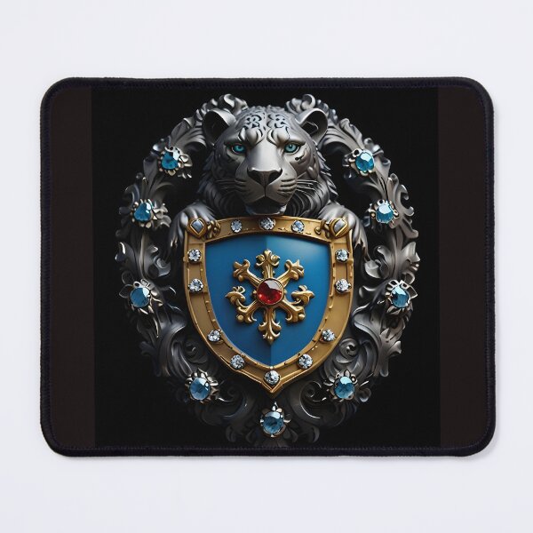 Item preview, Custom Azure Cobalt Diamond Panther Coat Of Arms designed and sold by Way Way Cool.