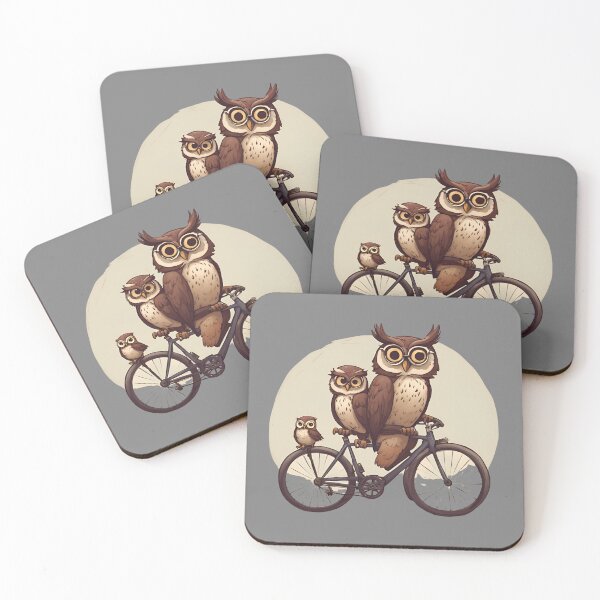 Item preview, Vintage Owl Family Cycling designed and sold by sydney-syder.