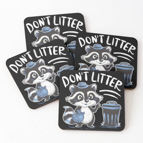 Item preview, Don't Litter Cute Raccoon designed and sold by Quirky Shirts.