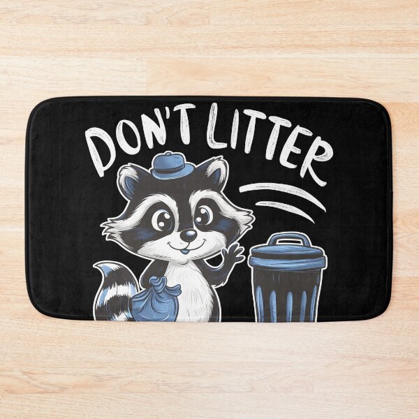 Item preview, Don't Litter Cute Raccoon designed and sold by Quirky Shirts.
