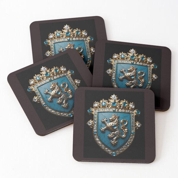 Item preview, Custom Classic Azure Cobalt Silver Lion Coat Of Arms designed and sold by Way Way Cool.