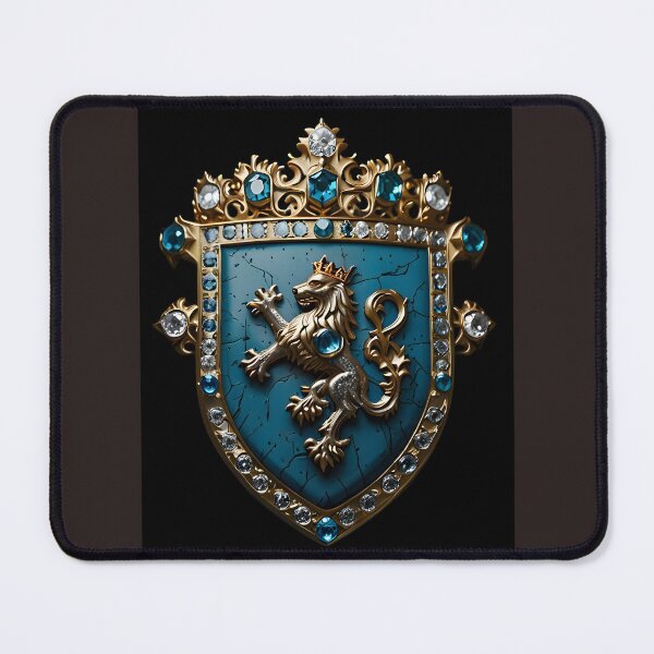 Item preview, Custom Classic Azure Cobalt Silver Lion Coat Of Arms designed and sold by Way Way Cool.
