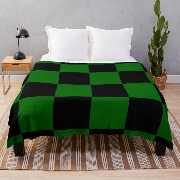 Item preview, Large Checkered - Black and Dark Green designed and sold by JustPatterns2.