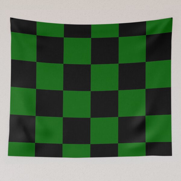 Item preview, Large Checkered - Black and Dark Green designed and sold by JustPatterns2.
