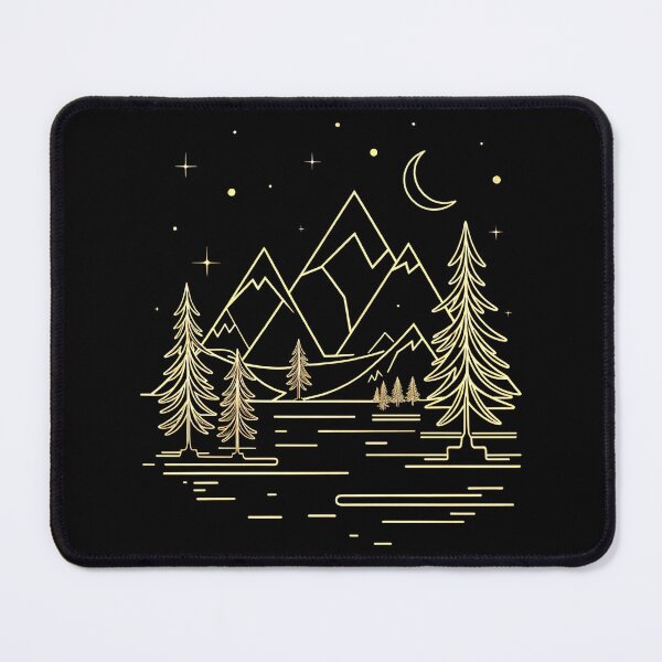 Item preview, Golden Serenity: A Tranquil Night Landscape with Mountains and Stars designed and sold by SplashTastic.