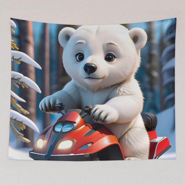 Item preview, Cute Polar Bear On A Snowmobile designed and sold by TheArtOfPat.