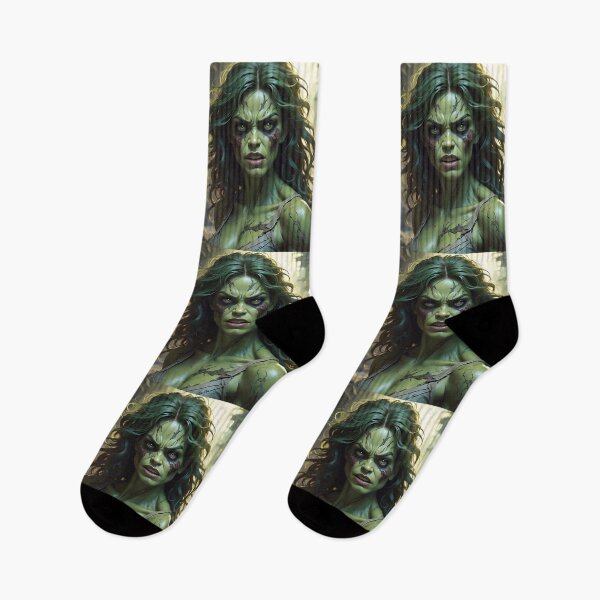 Item preview, Green Mutant Alien Superhero Zombie Woman designed and sold by TheArtOfPat.