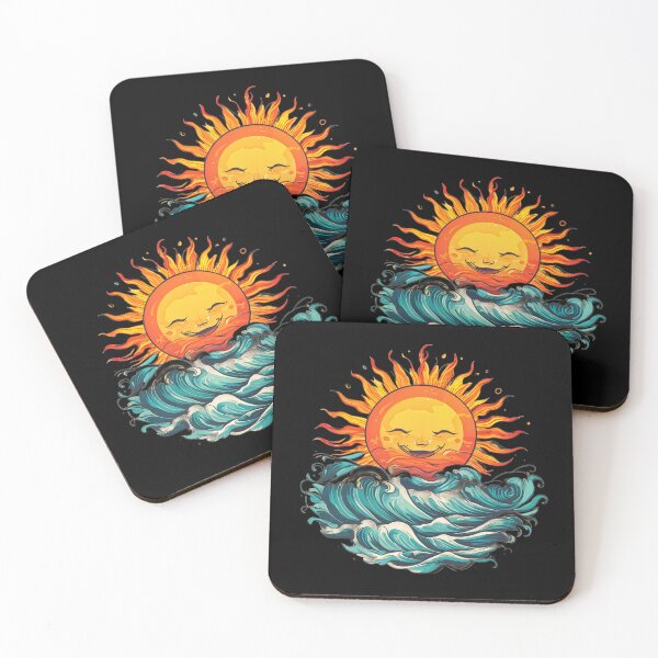 Item preview, a blue and white drawing of a wave with sun rise designed and sold by Enga6.