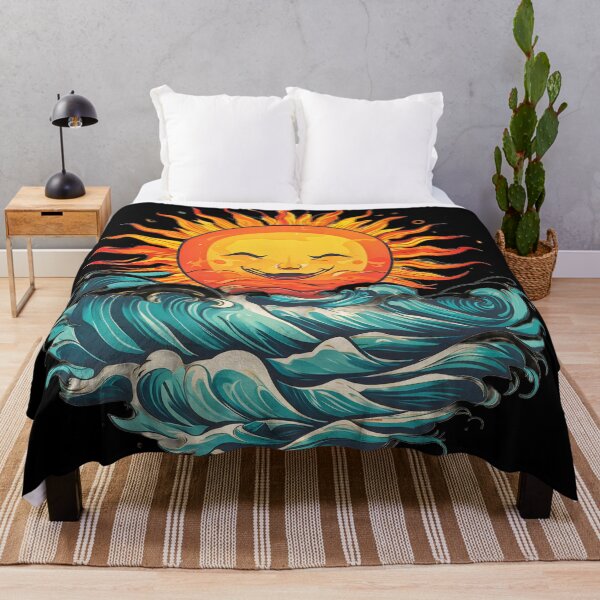 Item preview, a blue and white drawing of a wave with sun rise designed and sold by Enga6.