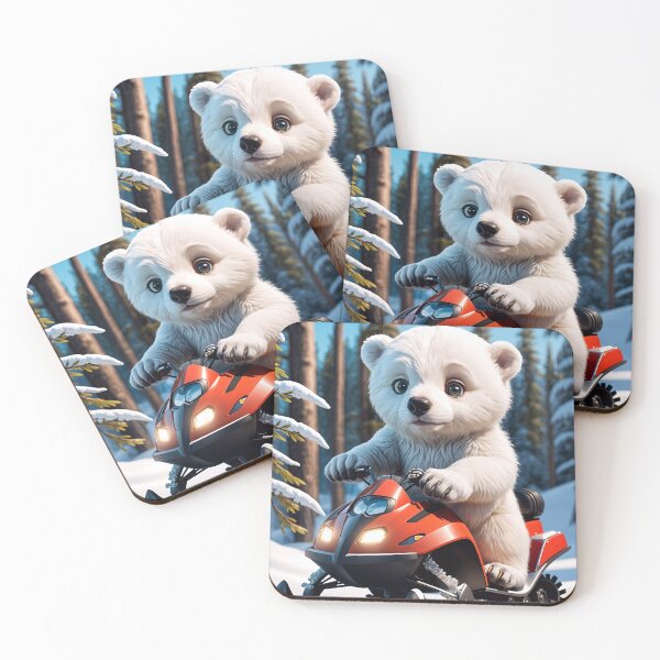 Item preview, Cute Polar Bear On A Snowmobile designed and sold by TheArtOfPat.
