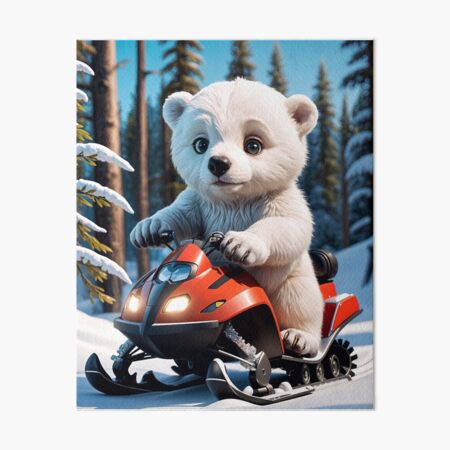 Item preview, Cute Polar Bear On A Snowmobile designed and sold by TheArtOfPat.