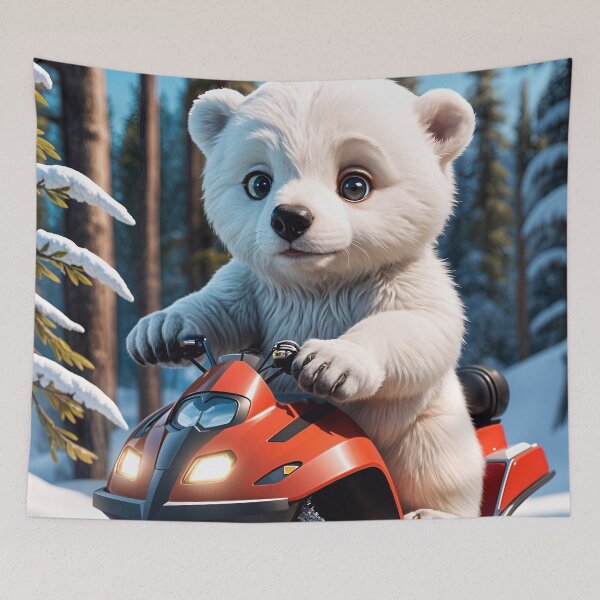 Item preview, Cute Polar Bear On A Snowmobile designed and sold by TheArtOfPat.