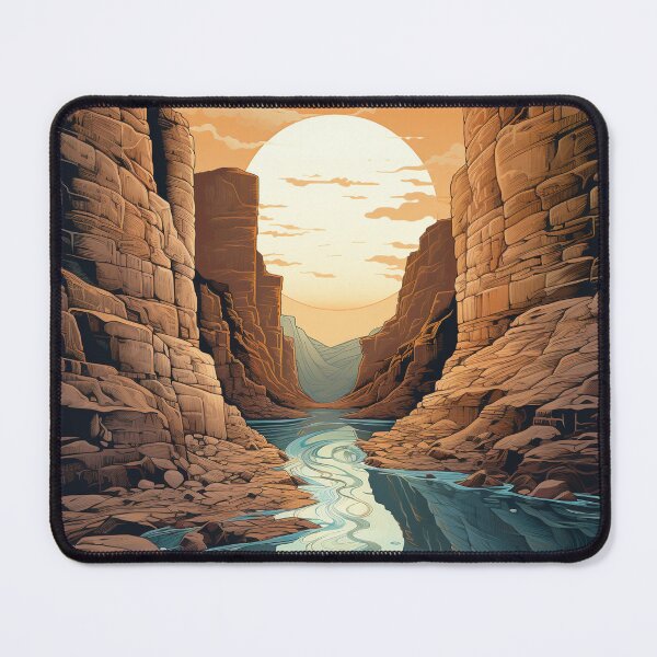 Item preview, Sunlit Oasis: River Through Desert Canyon designed and sold by Christian Weiss.