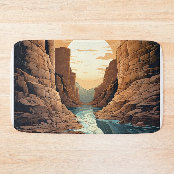Item preview, Sunlit Oasis: River Through Desert Canyon designed and sold by Christian Weiss.