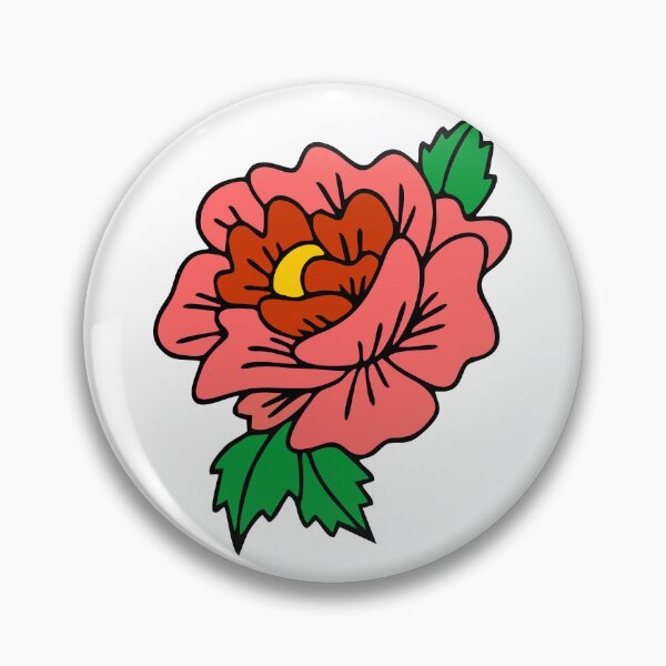 Item preview, Pink flower with leaves designed and sold by Yeaha.