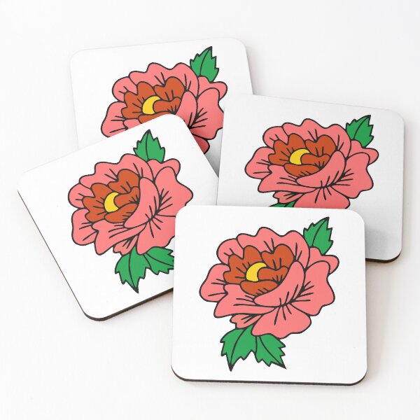 Item preview, Pink flower with leaves designed and sold by Yeaha.