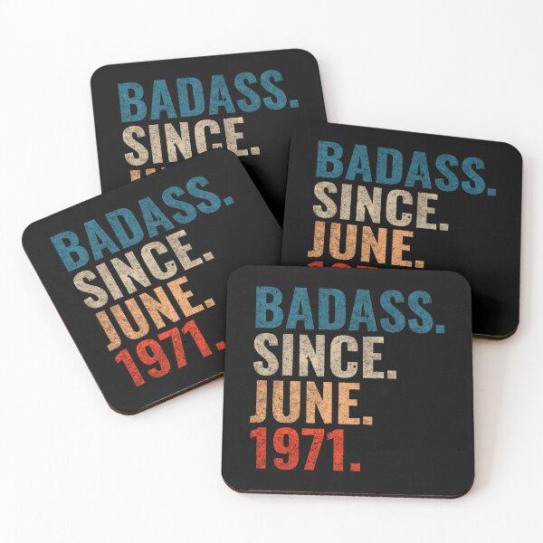 Item preview, Badass since June 1971 Vintage 1971 June birthday gift designed and sold by Teelogic.
