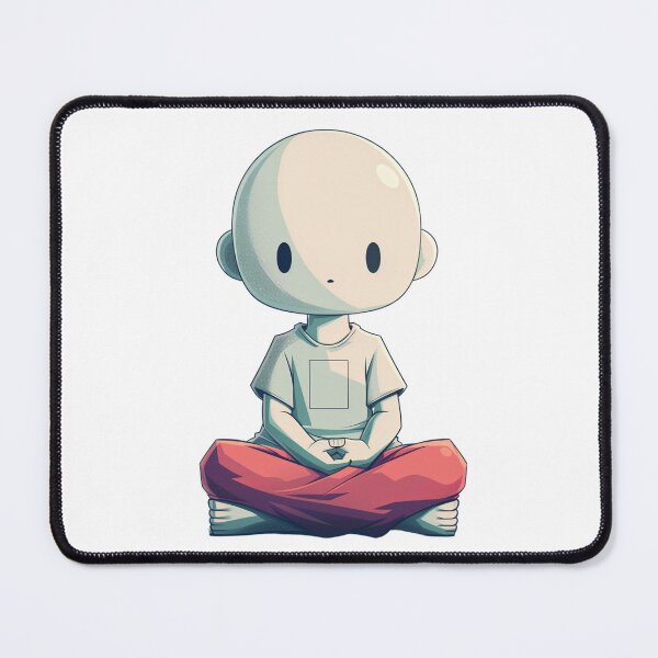 Item preview, Bald character sitting cross-legged in meditation designed and sold by palmyst.