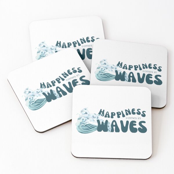 Item preview, Happiness comes in waves quote designed and sold by Lucesco.