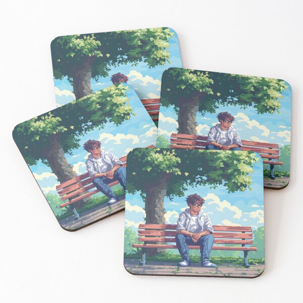 Item preview, Lone man sitting on park bench, pondering designed and sold by palmyst.