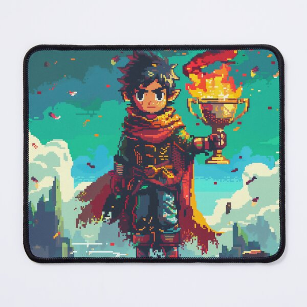 Item preview, Heroic adventurer with trophy, standing on cliff designed and sold by palmyst.