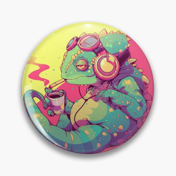 Artikelvorschau, Cyber-Chamäleon // Chamäleon // Musiksüchtiger // Cyber-Tier // Musik hören // Tierkrieger entworfen und verkauft von SMARTKIT DESIGNAGENCY.