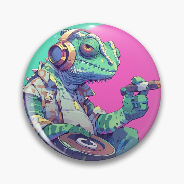 Artikelvorschau, Cyber-Chamäleon // Chamäleon // Musiksüchtiger // Cyber-Tier // Musik hören // Tierkrieger entworfen und verkauft von SMARTKIT DESIGNAGENCY.