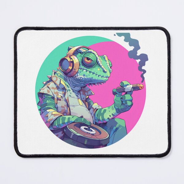 Artikelvorschau, Cyber-Chamäleon // Chamäleon // Musiksüchtiger // Cyber-Tier // Musik hören // Tierkrieger entworfen und verkauft von SMARTKIT  DESIGNAGENCY.