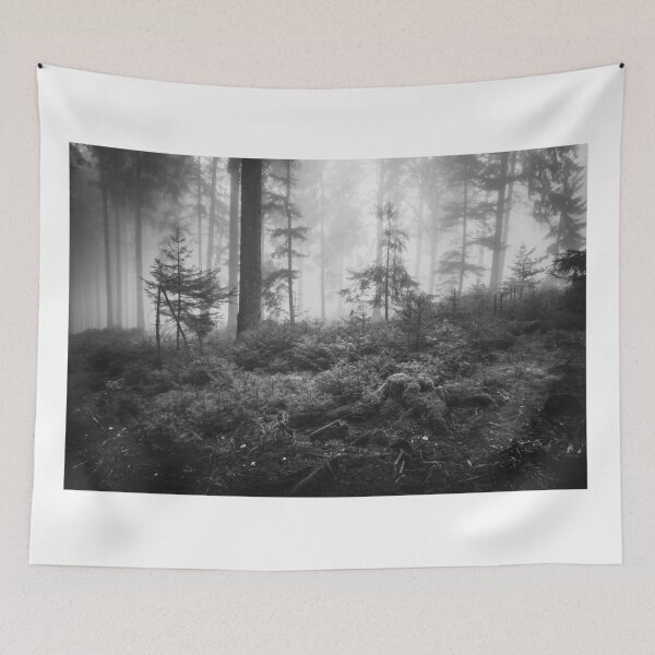 Item preview, Photo forest in the Odenwald in the homeland Hesse black and white designed and sold by Marvin Diehl.