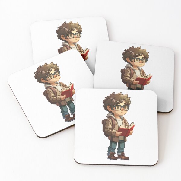 Item preview, Bookish boy reading with serious expression designed and sold by palmyst.