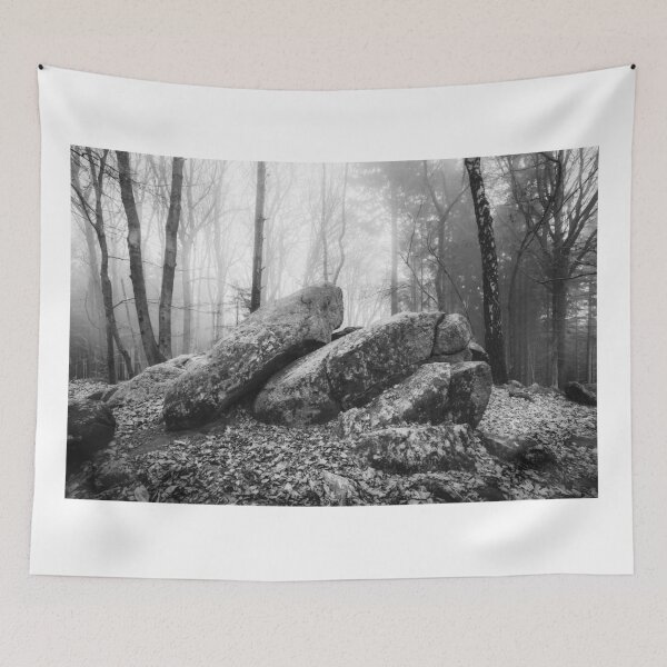 Item preview, Photo forest in the Odenwald in the homeland Hesse black and white designed and sold by Marvin Diehl.