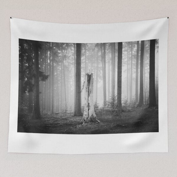 Item preview, Photo forest in the Odenwald in the homeland Hesse black and white designed and sold by Marvin Diehl.