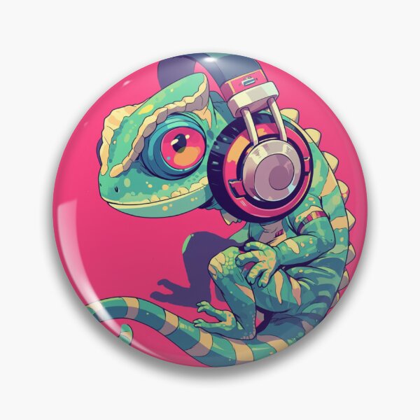 Artikelvorschau, Cyber-Chamäleon // Chamäleon // Musiksüchtiger // Cyber-Tier // Musik hören // Tierkrieger entworfen und verkauft von SMARTKIT DESIGNAGENCY.