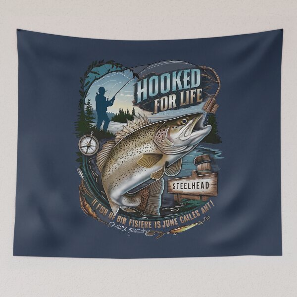 Item preview, Hooked for life - Im hooked on fishing - Hooked on - Sportfish - Wicked fish designed and sold by JansenGS.