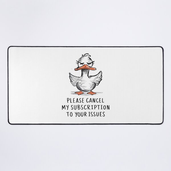Item preview, Cancel Subscription, FunnyFits, FunnyFits70, Humor, Funny, duck, bird, fly, angry, unsubscribe, drama, decor, pond, attitude designed and sold by FunnyFits70.