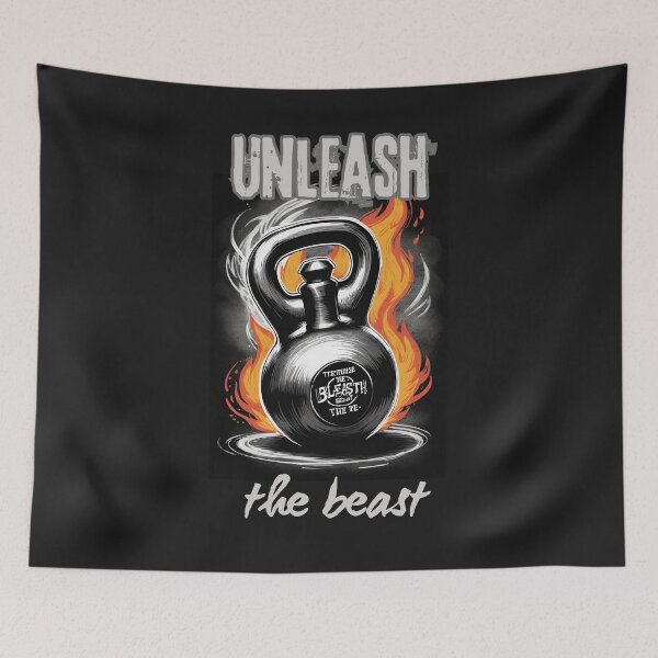 Item preview, Release the beast Dumbbell in flames Gym enthusiast sketch by CallisC Arts ⭐⭐⭐⭐⭐ designed and sold by CallisC-Arts.