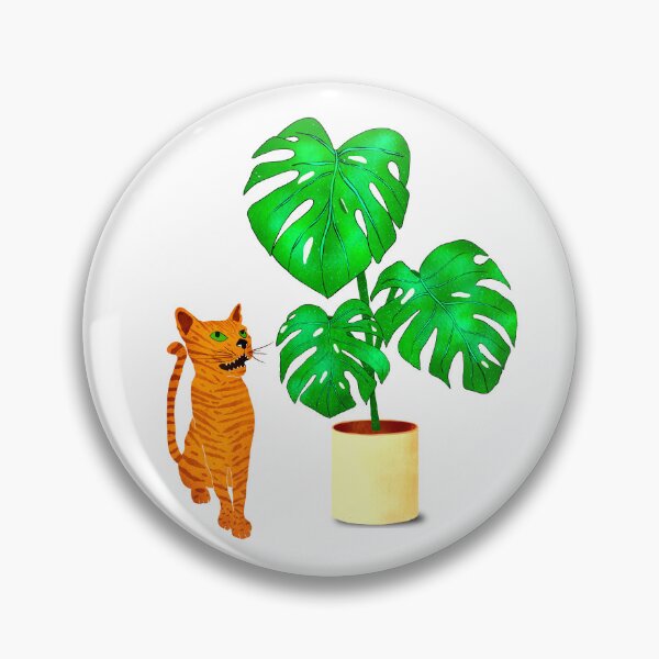 Item preview, Cat with Monstera Leaf designed and sold by BeUniqueByRomy.