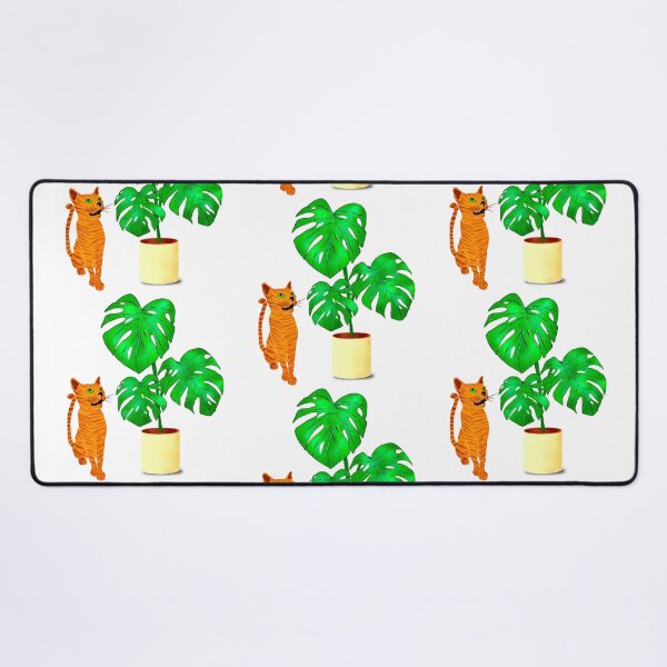 Item preview, Cat with Monstera Leaf designed and sold by BeUniqueByRomy.