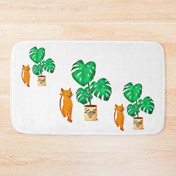 Item preview, Cat with Monstera Leaf designed and sold by BeUniqueByRomy.