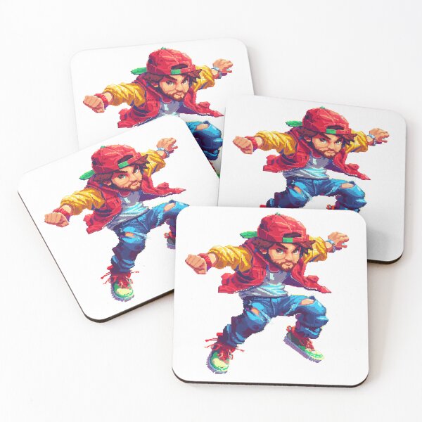 Item preview, Intense fighter mid-jump with determined expression designed and sold by palmyst.