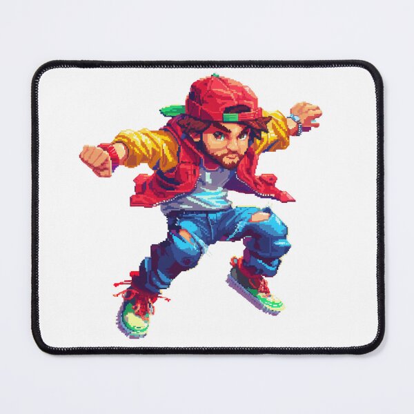 Item preview, Intense fighter mid-jump with determined expression designed and sold by palmyst.