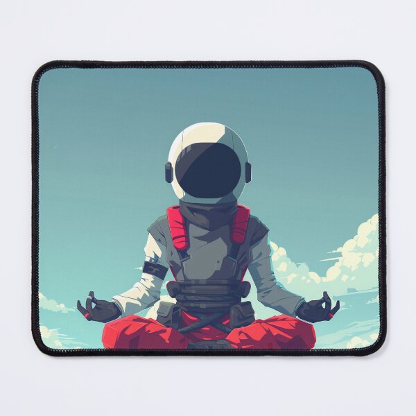 Item preview, Meditative astronaut sitting cross-legged on mountaintop designed and sold by palmyst.