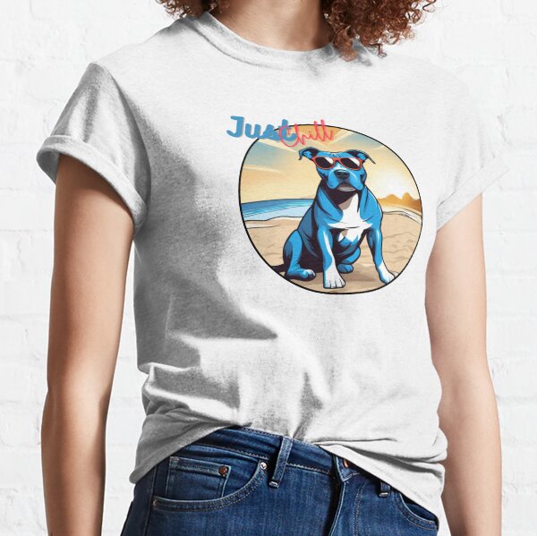 Item preview, Amstaff hust chilling on the beach designed and sold by SaltedCarmel.