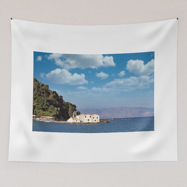Item preview, Vlacherna Monastery seascape Kerkyra,Corfu island, Greece designed and sold by goceris.