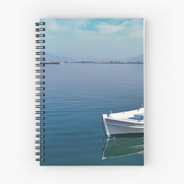 Item preview, Small fishing boat and Bourtzi fortress in Nafplio, Peloponnese, Greece designed and sold by goceris.
