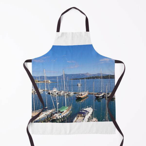Item preview, Port with yachts and sailboats Corfu town Greece designed and sold by goceris.