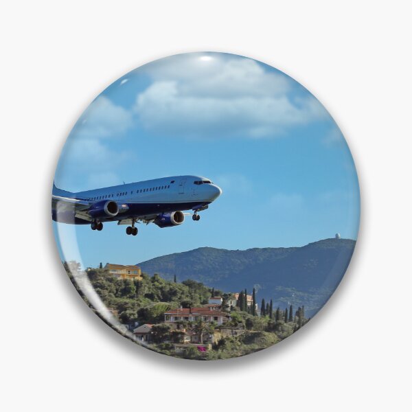 Item preview, Airplane landing at Kerkyra Airport, Corfu International Airport. Corfu island, Greece designed and sold by goceris.